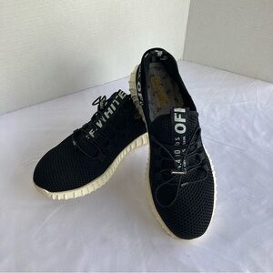 Mingwei Off-White. Black Steel Toe Heavy mesh safety sneakers. Sz 44 (M/10.5-11)